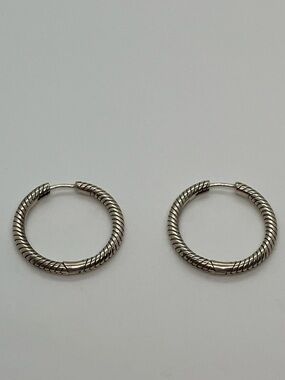 Pandora Moments 925 ALE Charm Hoop Earrings Sterling Silver | 25mm